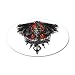 38.5x24.5O Wall Vinyl Sticker Dragon Sword with Skulls and Chains