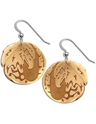 14K Yellow Gold Western Range Protector Earrings. Made in USA.