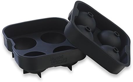 Liquid Therapy Just Chillin' Spherical Ice Mold (1, Black) -Ice Ball Maker - Flexible Silicone Ice Trays - Mold 4 X 4.5cm Round Ice Ball Spheres