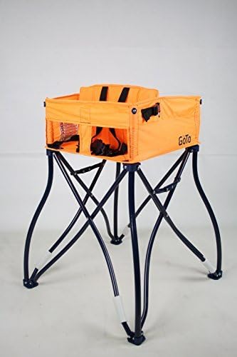 GoTo 2in1 Portable Travel High Chair (Orange) by Phoenix Baby - Foldable, Space Saving Highchair & Car Seat Cradle for Restaurants, Camping, Vacations & Home ... by Phoenix Baby