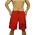 Mens Quiksilver red beach board shorts. Very high quality surf brand boardies featuring a catchy black printed logo from front to back and single side pocket design. Great authentic boardshorts for the beach or various watersports this season.