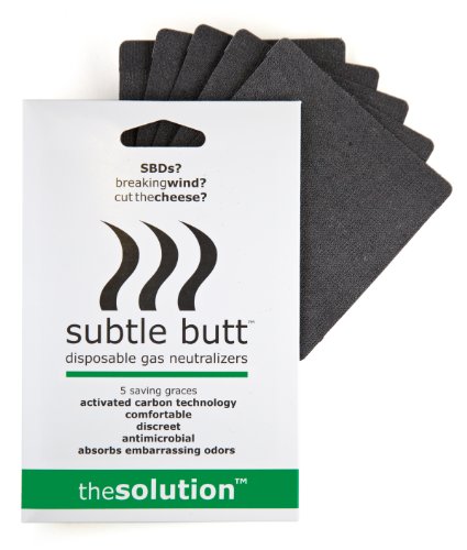Subtle Butt: disposable gas neutralizers (5 saving graces)