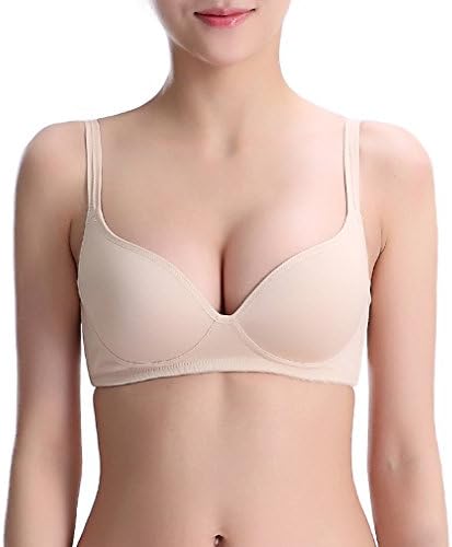 Cnhw Women's Spun Silk Smooth Breathable Light Shaping Push Up Wireless Bra Skin 75/34C