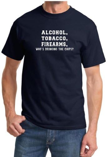 Buy Cool Shirts Mens Funny Alcohol Tobacco Firearms ATF Navy Shirt 2XL