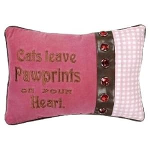 Cats Leave Pawprints on Your Heart Decorative Pillow