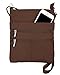Roma Leathers Mini Body Purse - Five Compartments, Adjustable Strap - Brown