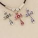 Black Cord Cross Necklace