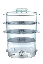 Tefal Ultra Compact VC1000615 Steamer, 3 Tier, Chrome Body