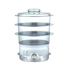 Tefal VC1000615 3 Tier Ultracompact Steamer Chrome Body