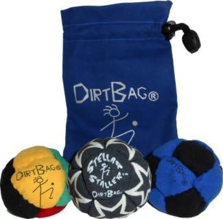 Dirtbag Medley Footbag Hacky Sack 3 Pack - Blue/Black