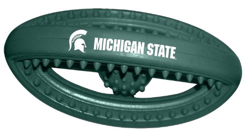Dog Zone NCAA Grubber Football Dog Toy, 5-Inch, Michigan State University, Dark Green