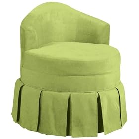 Mona Vanity Stool W skirt Black Wood Green by Home Decorators Collection