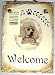 White Poodle Poodles 6x8 Hanging Welcome Slate