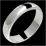 Louvain - Exclusive 5mm Wide Platinum Wedding Band with Milgrain Edge - Custom Made for Him & Her