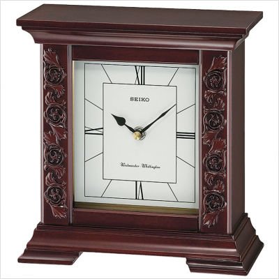 Seiko Mantel Chime Clock Dark Brown Alder Case