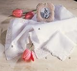 Style C: Handmade Plain Handkerchief with Lace Edging 13"