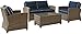 Crosley Furniture Bradenton 4-Piece Outdoor Wicker Conversation Set with Cushions - Navy