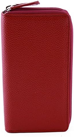 Made In Italy Genuine Leather Woman Wallet 2 Compartments Color Red - Accessories