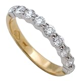 14K Two Tone Gold 2/3 ct. Machine Set Diamond Wedding Band (G-H Color, SI1 Clarity)