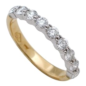 14K Two Tone Gold 2/3 ct. Machine Set Diamond Wedding Band (G-H Color, SI1 Clarity)