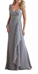 Plus Size A-line Two-Toned Gathered Lace Applique  Beaded Ruched Sweetheart Chiffon Sleeveless Mother-of-the-Bride Dress/Prom Dress  with a Brush/Sweep Train  With Ruffles