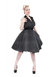 Cotton/Satin/Tulle Polka Dot Print Sleeveless Stretchy Vintage Belted  Dress