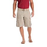 Lee Men's Big-Tall Belted Wyoming Cargo Short, Khaki, 44