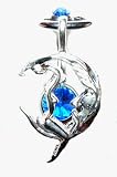 Sterling Silver Moon and Lady Belly Button Ring - Customize Your Fit, by picking from 3 Barbell Lengths