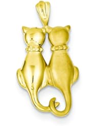14K Gold & Polished Cats Pendant Jewelry FindingKing