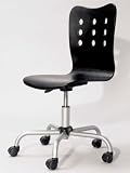 Powell 500-669 Monster Bedroom  Swivel Desk Chair - Black Seat & Back with Silver Base