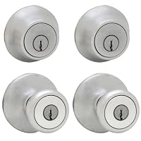 Kwikset 242T 26D CP Tylo Entry Knob and 660 Single Cylinder Deadbolt Double Pack, Satin Chrome