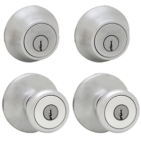 Kwikset 242T 26D CP Security Tylo Knob Combo Pack, Satin Chrome by Kwikset
