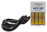 Olympus B-50SU 4 AA NiMH Batteries and Charger