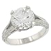 3 Sided Pave Diamond Engagement Ring .65cttw (cz ctr)
