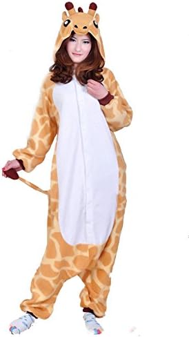 JoyPower Women's Men's Cosplay Anime Cartoon Onesie Pajamas (L, Giraffe)