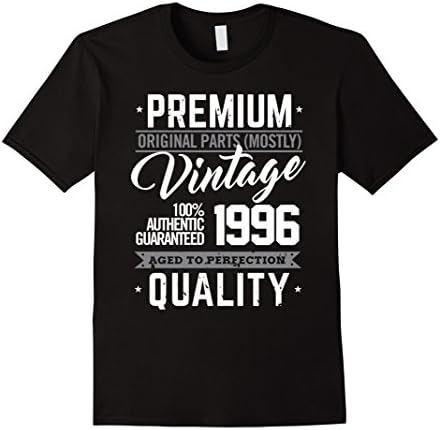Men's 1996 Vintage Aged to Perfection - 20th Birthday Gift Present Large Black
