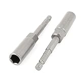 uxcell 六角ナットドライバー 4"長さ 10mm セッター ドライバー パワー ツール グレー 2個