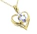 10K Gold Genuine Tanzanite Heart Pendant Necklace