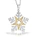 Christmas Gifts Bling Jewelry Two Tone CZ Snowflake Star Pendant…
