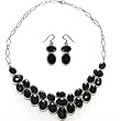 Necklace & Earring Set Sterling Silver Black Onyx Jewelry