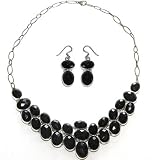 Necklace & Earring Set Sterling Silver Black Onyx Jewelry 41HERnM3TeL. SL160 Necklace & Earring Set Sterling Silver Black Onyx Jewelry