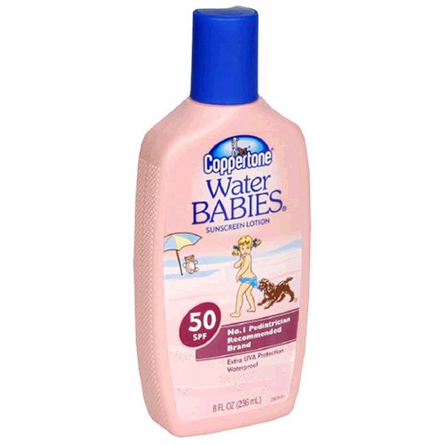 Coppertone Water Babies Sunscreen Lotion, SPF 50, 8-Ounce Bottles (Pack of 2)