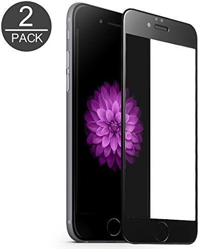 2 Packs of 5.5' inch iphone 6 Plus iphone 6S Plus Screen Protectors,Color HD Clear Anti-Scratch Anti-Fingerprint Waterproof Full Edge Cover No Cap Glass Screen Tempered Glass Film (black)