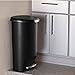 simplehuman 50L-Liter / 13-Gallon Semi-Round Step Trash Can, Black Plastic