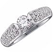 14Kt White Gold Ladies Diamond Engagement Ring (Center stone is not included)