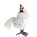 Soft Fluffy White Standing Artificial Rooster for Displays, Crafts, and Creating