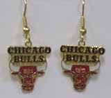 NBA Dangling Earrings - Chicago Bulls Logo