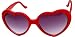 QLook Womens Neon Heart Shaped Lolita Sunglasses - (Various Colors), Red