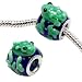 Enamel Frog charm bead - Green -fits pandora & troll bracelets - hand polished and hand finished to