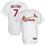 MLB Matt Holliday St.Louis Cardinals Youth Short Sleeve 6 Button Synthetic Replica Jersey (White, Medium)